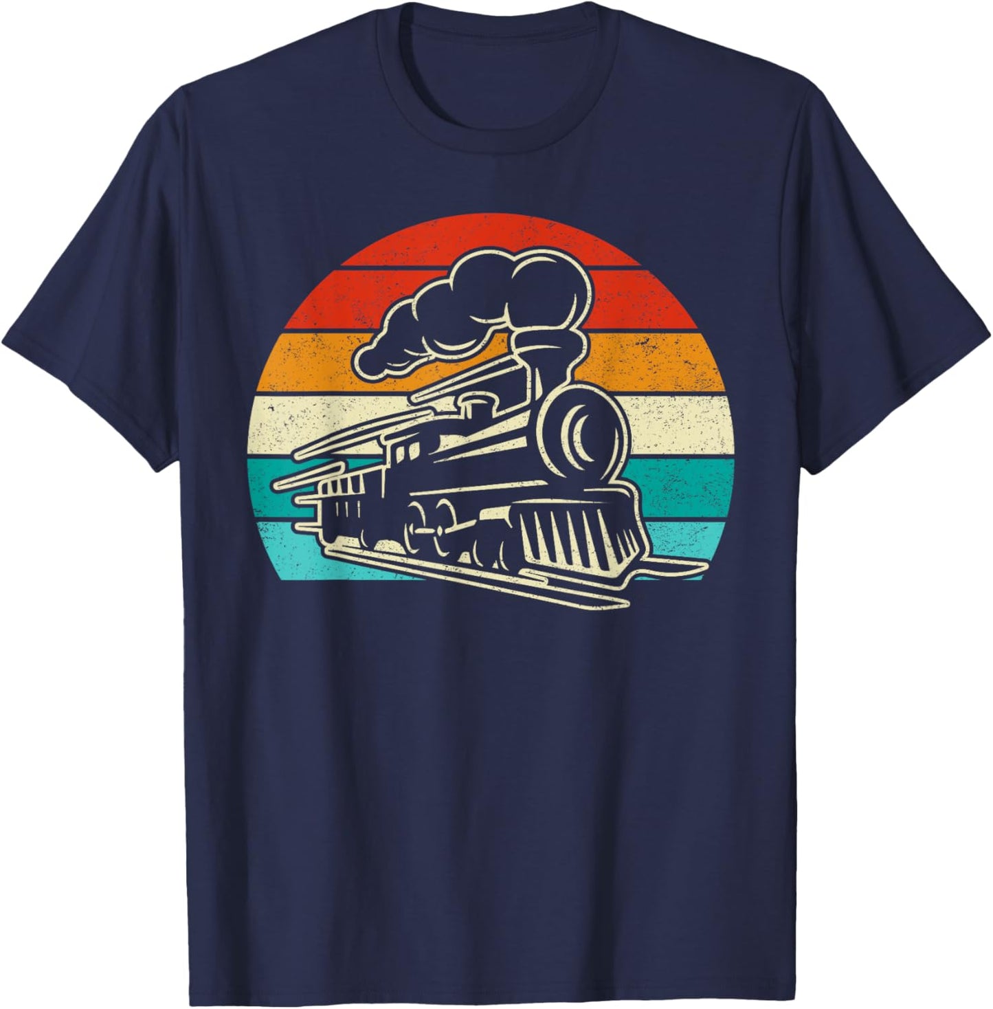 Retro Vintage Distressed Train Engineer Engine Boys Men T-Shirt - T-Shirt | Navy