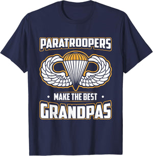 Airborne Paratroopers Make The Best Grandpas T Shirt T-Shirt - T-Shirt | Navy