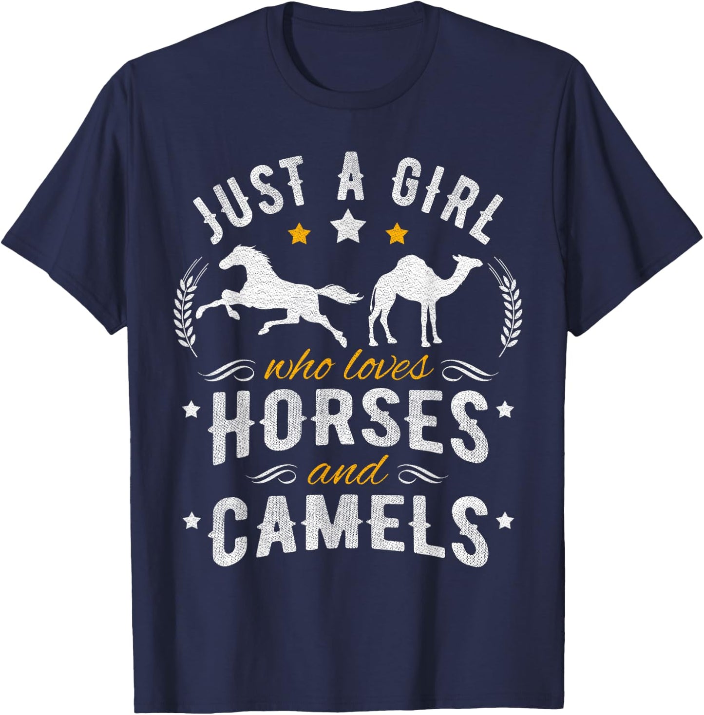 Horse and Camel Lover Just A Girl Gift T-Shirt - T-Shirt | Navy