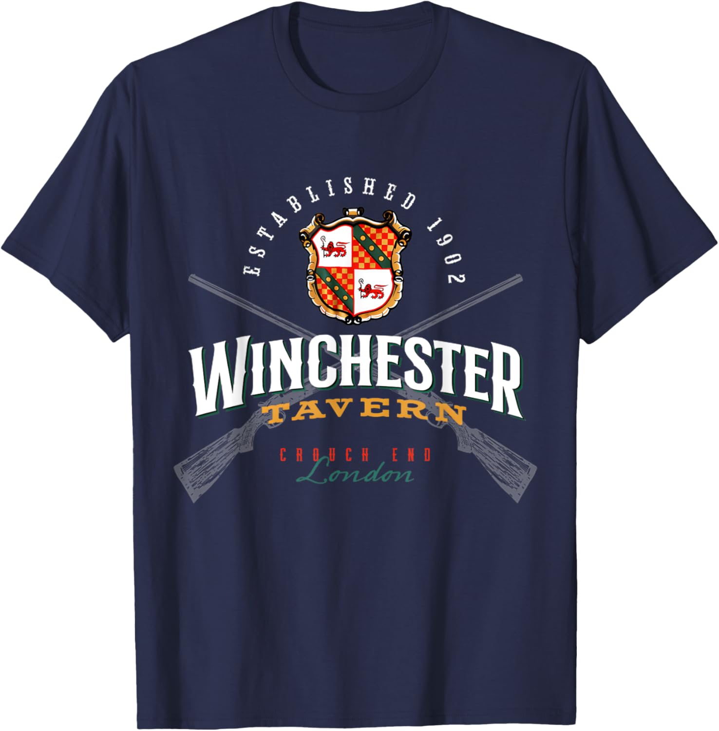 Shaun Of Tavern Zombie Movie The Dead Winchester T-Shirt - T-Shirt | Navy