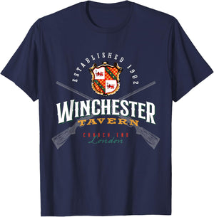 Shaun Of Tavern Zombie Movie The Dead Winchester T-Shirt - T-Shirt | Navy