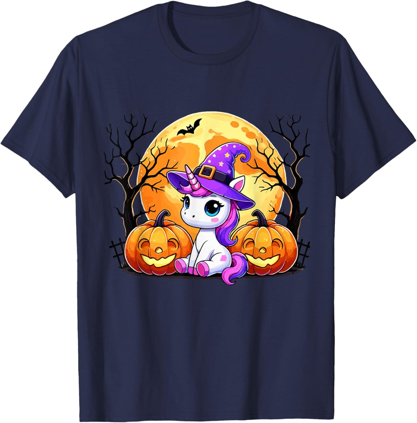 Cute Unicorn Halloween T-Shirt - T-Shirt | Navy