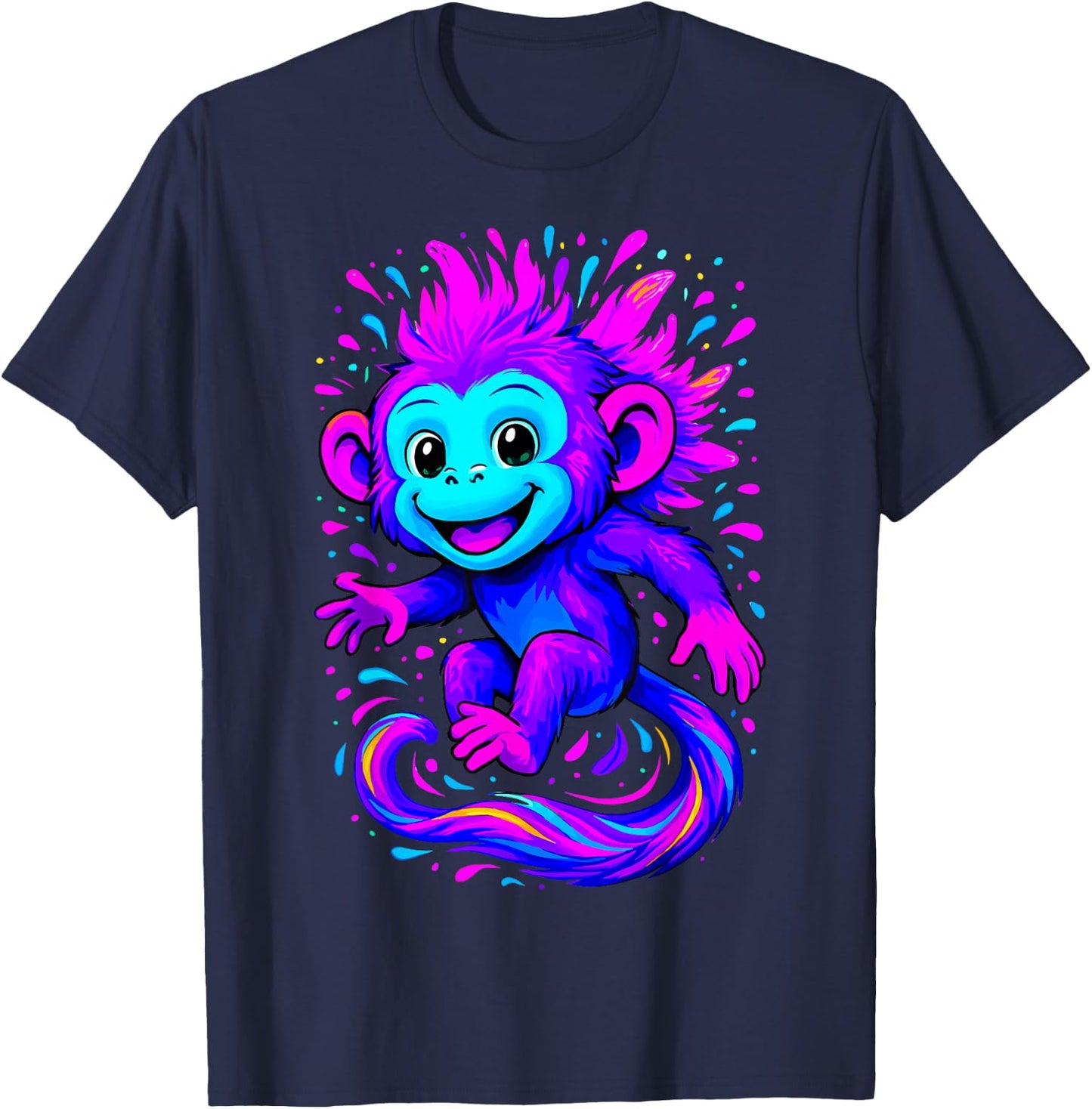 Colorful Monkey T-Shirt - T-Shirt | Navy