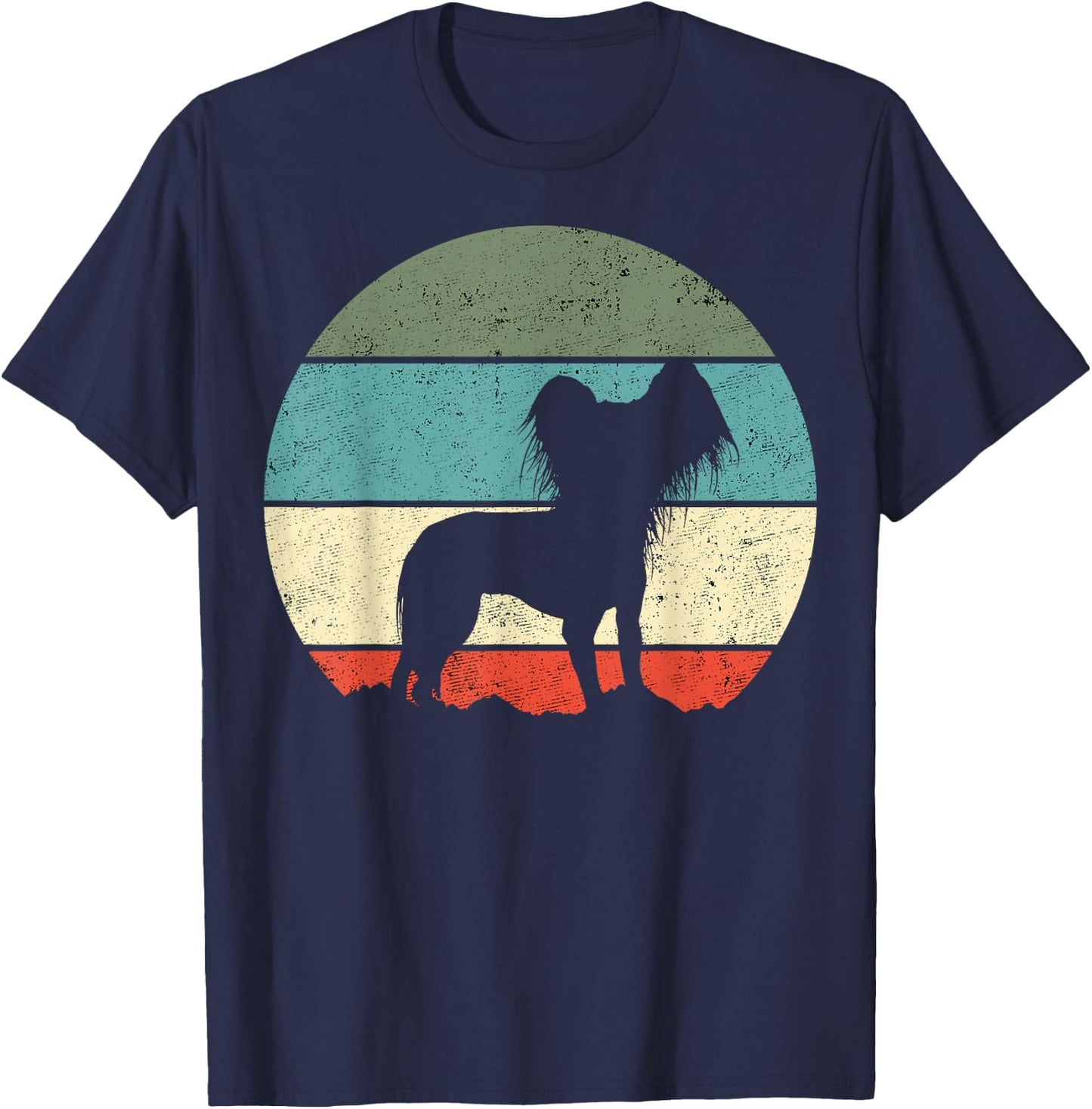 Chinese Crested Dog Retro Men Women Girls Kids T-Shirt - T-Shirt | Navy