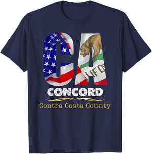 Concord, California CA, Authentic Popular City, , Small T-Shirt - T-Shirt | Navy