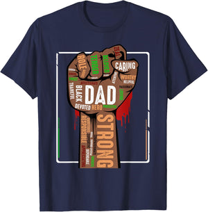 Black Dad African American Melanin Pride Black History Month T-Shirt - T-Shirt | Navy