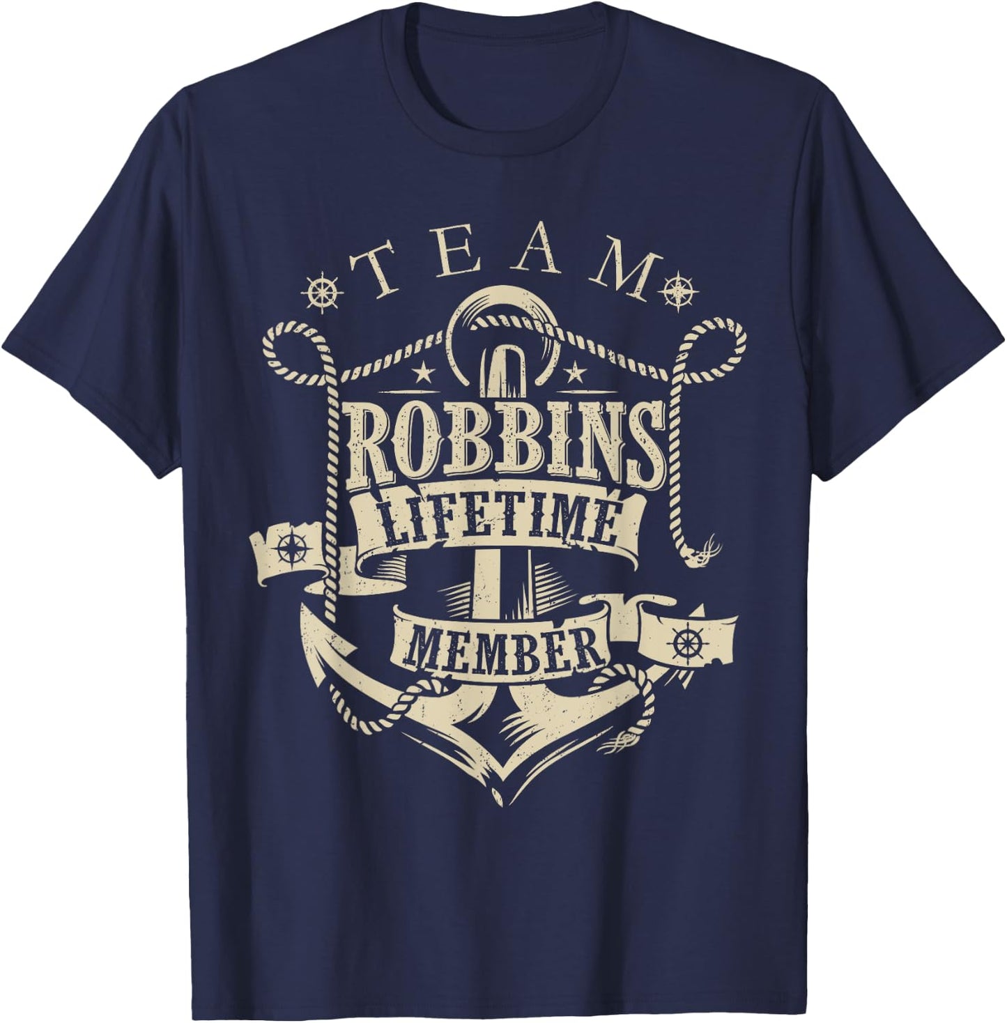 Team ROBBINS Lifetime Member Vintage ROBBINS Family Name T-Shirt - T-Shirt | Navy