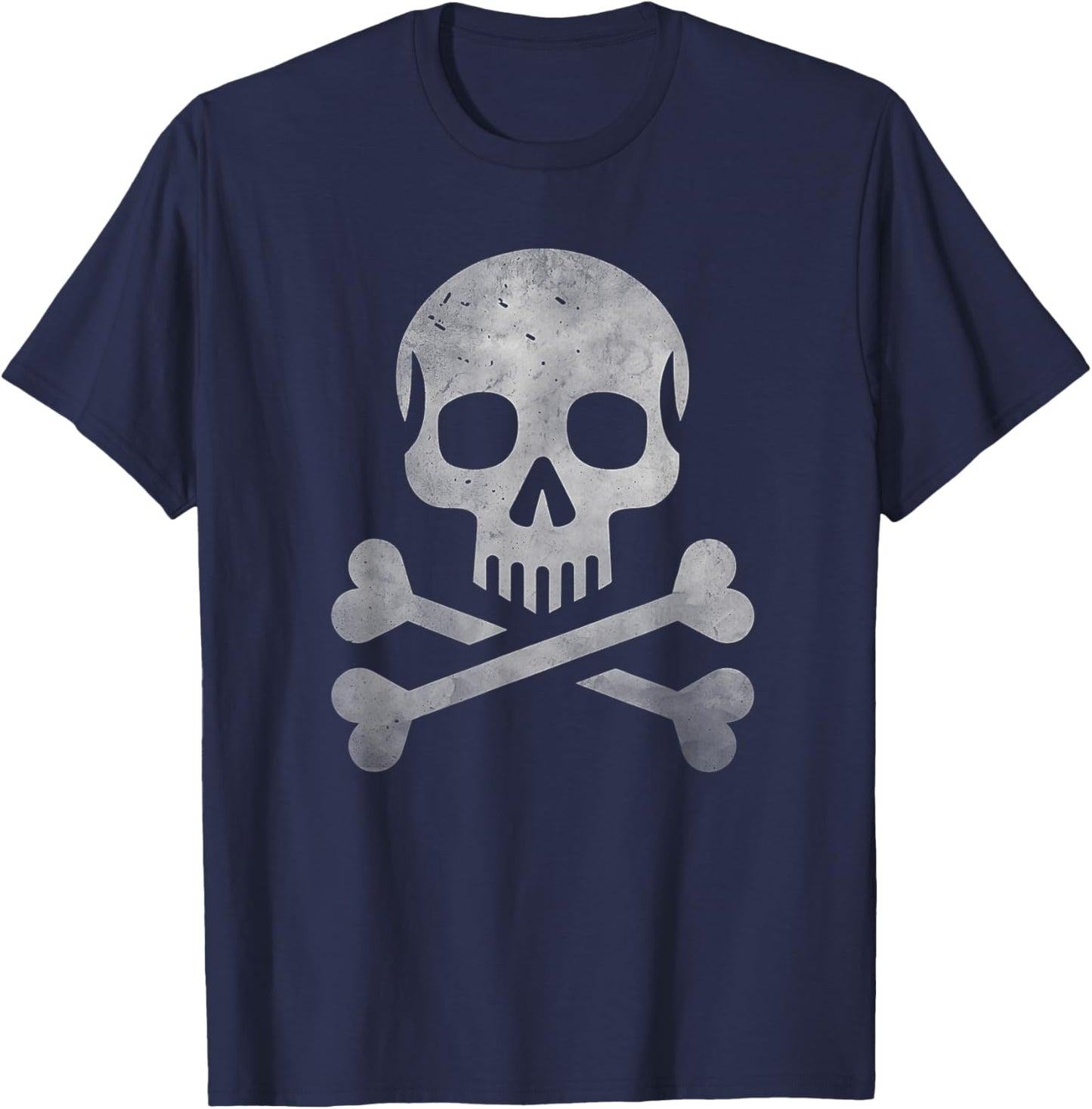 Jolly Roger Pirate Skull And Crossbones Flag Halloween T-Shirt - T-Shirt | Navy