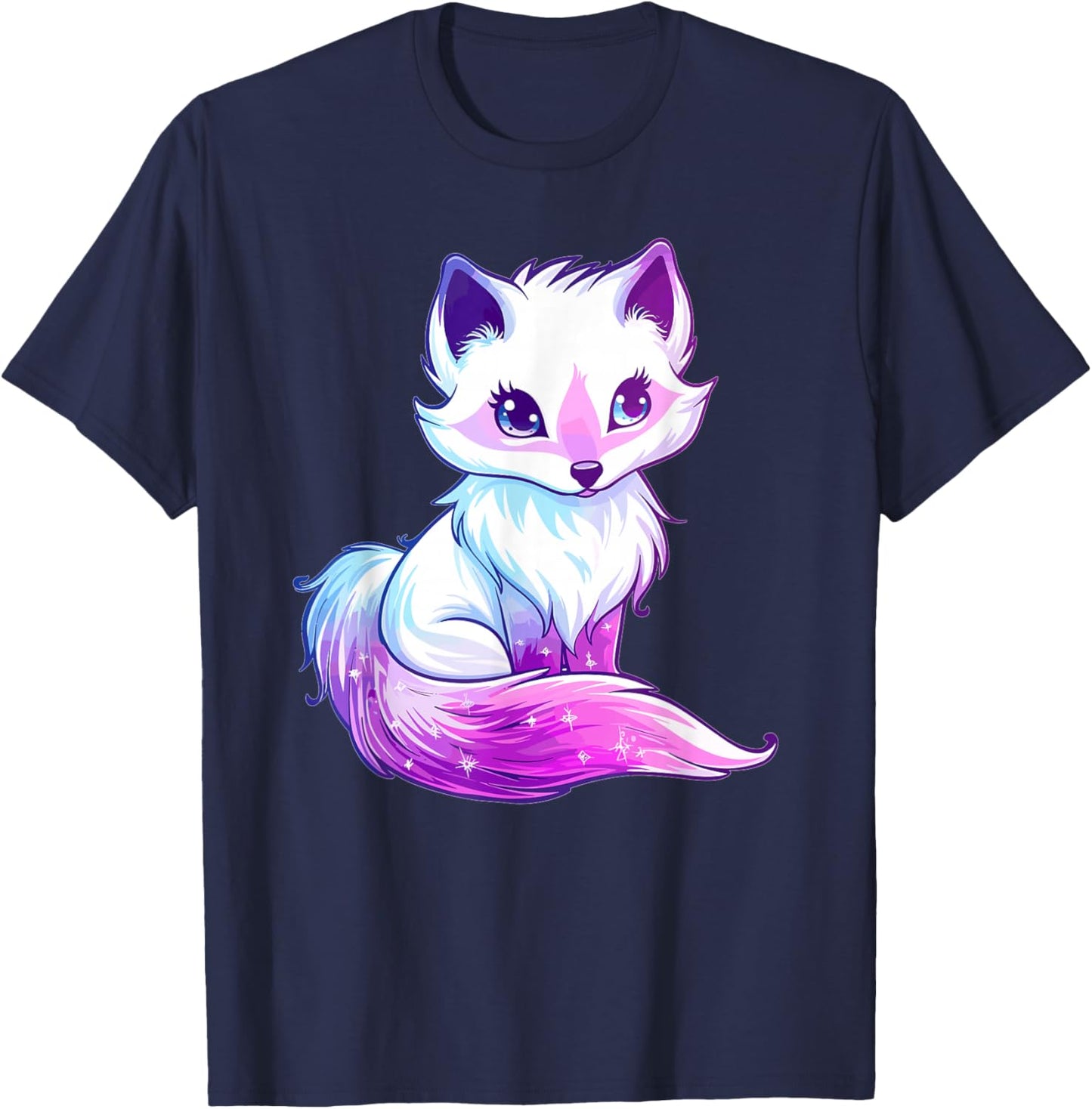 Pastel Arctic Fox I Cute Arctic Fox T-Shirt - T-Shirt | Navy