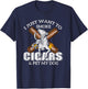 I Just Want to Smoke Cigars and Pet my Dog t shirt Cigars T-Shirt - T-Shirt | Navy