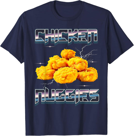Chicken Nuggets Nuggies Meme Band T-Shirt - T-Shirt | Navy