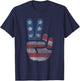 USA Flag Peace Sign Victory Fingers Patriotic T-Shirt - T-Shirt | Navy