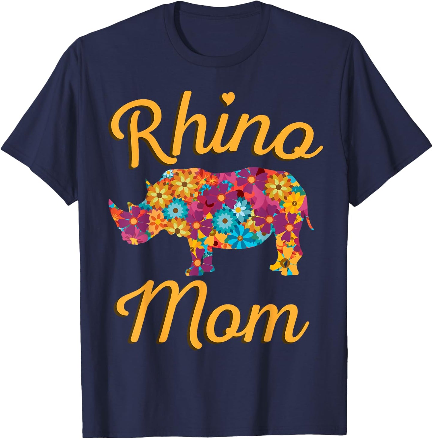 Rhino Mom Rhinoceros African Animal Safari Mother's Day T-Shirt - T-Shirt | Navy