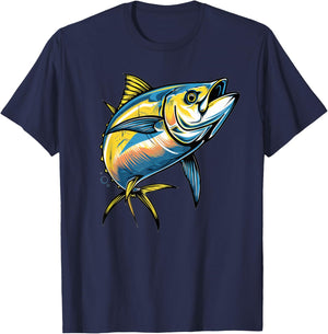 Yellowfin Tuna Design T-Shirt - T-Shirt | Navy