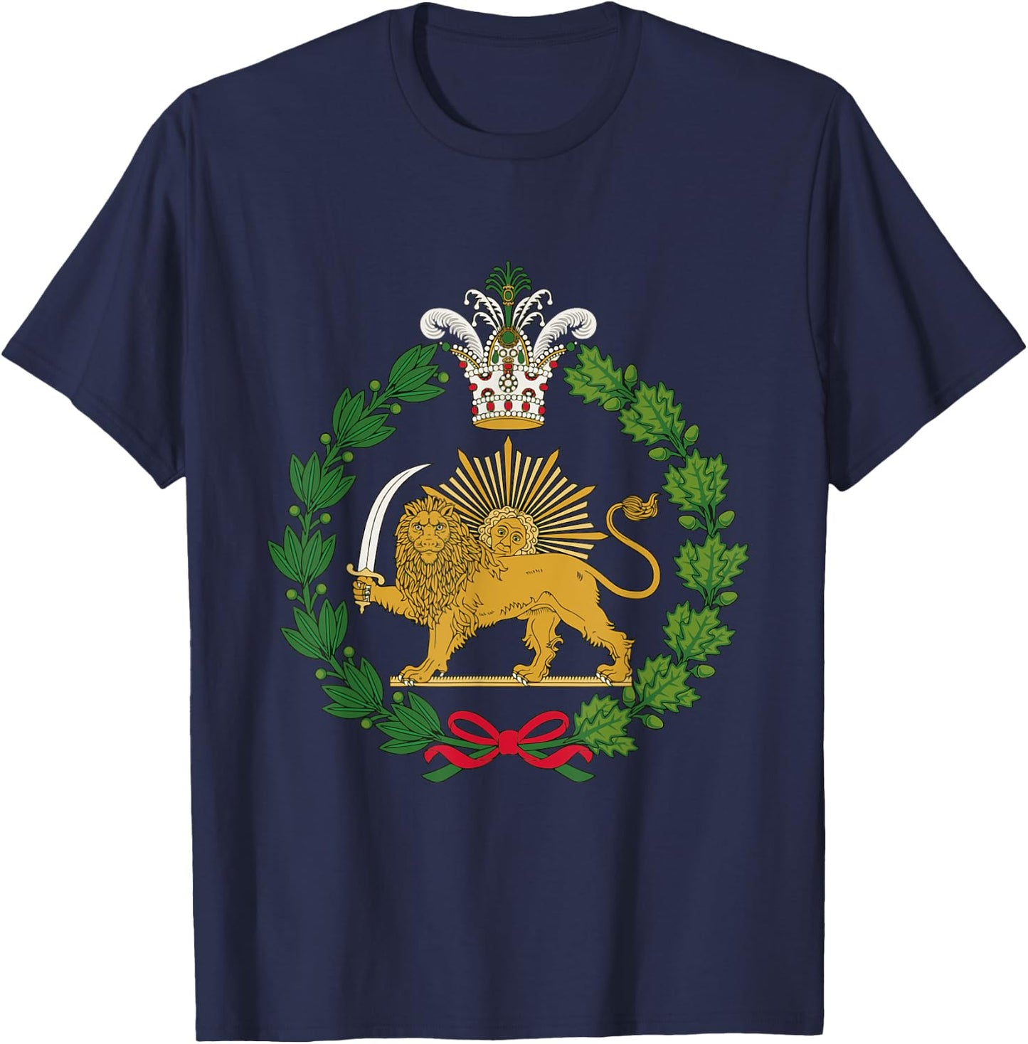 Shir o Khorshid Qajar Dynasty Imperial Emblem Persian T-Shirt - T-Shirt | Navy