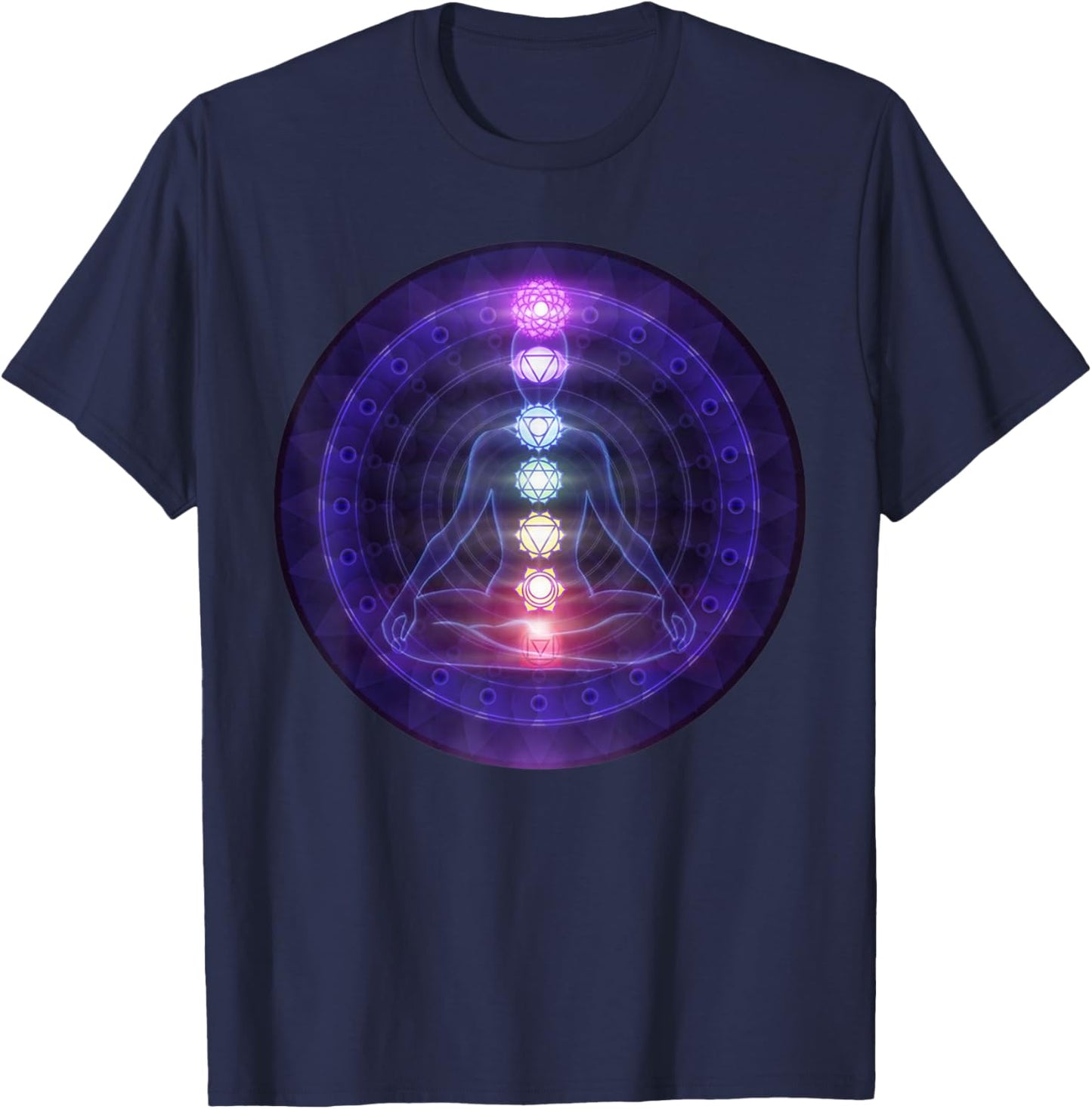 Beautiful Yoga Meditation Chakra T-Shirt - T-Shirt | Navy