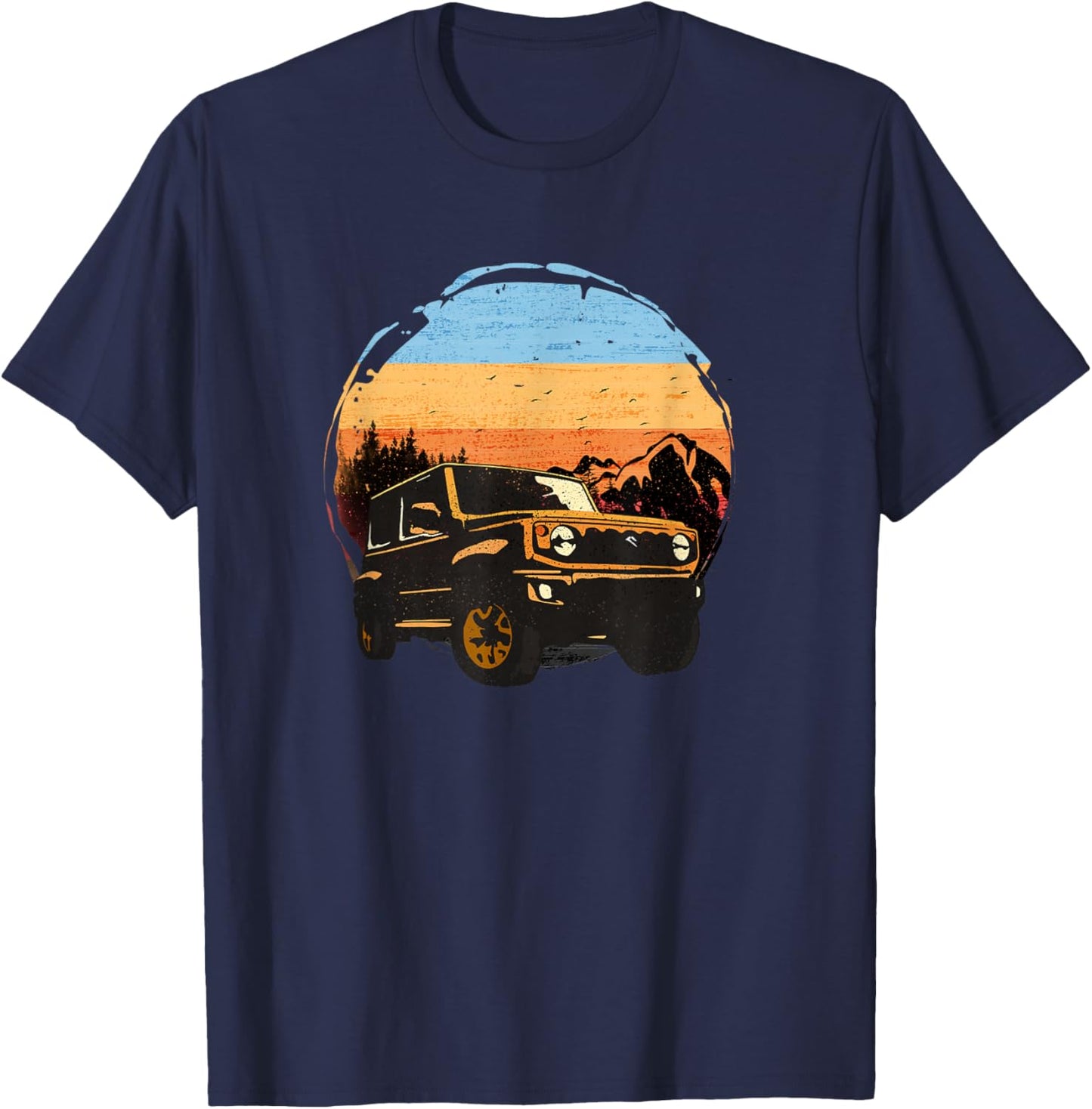 Retro-Vintage-Stil passend für Jimny GJ JB74 Fans Offroad T-Shirt - T-Shirt | Navy