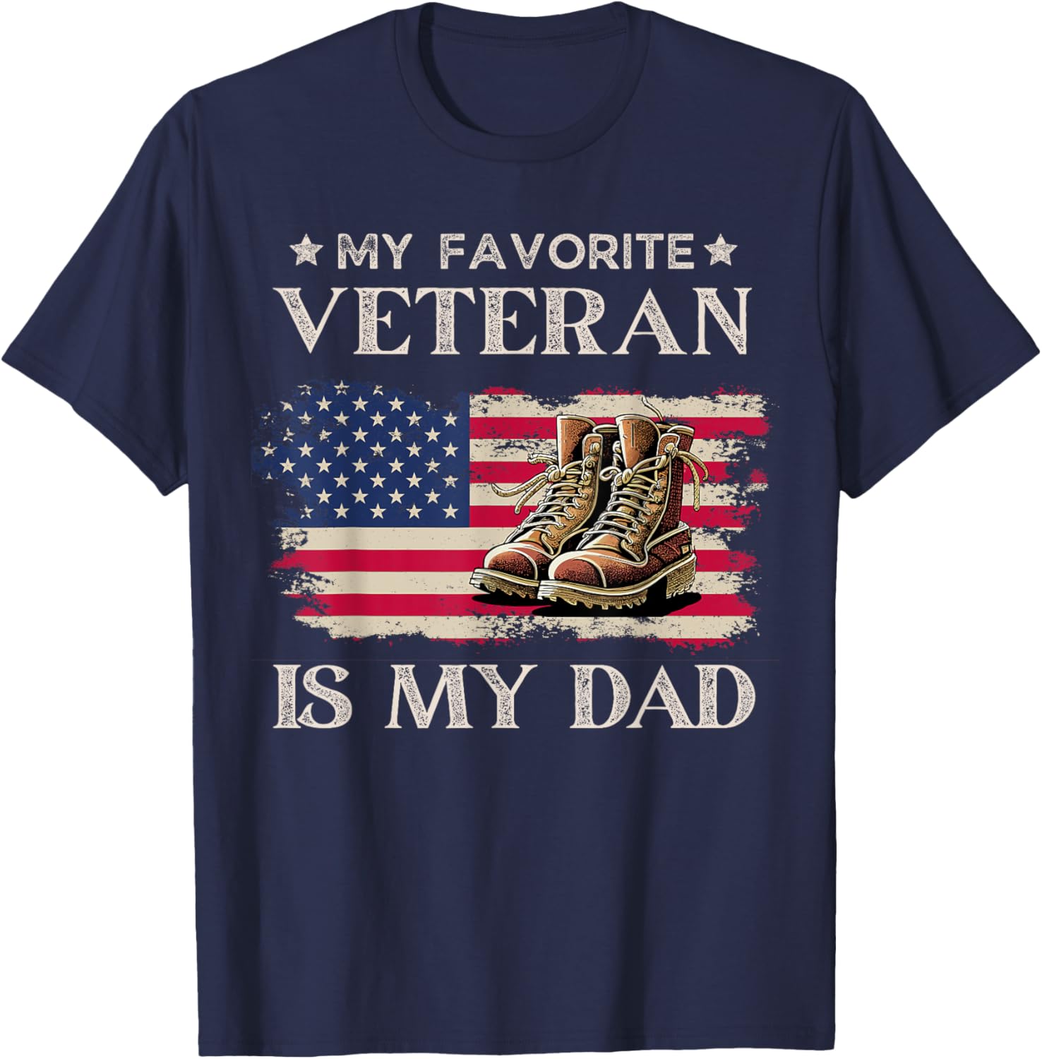 American Flag Thank you Patriotic Veteran Family Kids -Adults Retro - Black, Small - Short Sleeve - - Military Father's Day T-Shirt - T-Shirt | Navy