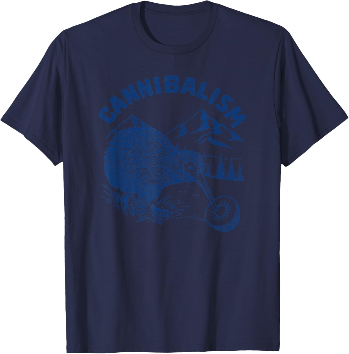 Cannibalism Kiwis Birdwatching Funny New Zealand Bird Watching T-Shirt - T-Shirt | Navy