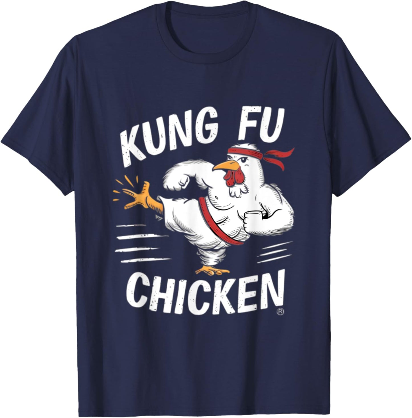Kung Fu Chicken Funny Karate Rooster Women Men Chicken T-Shirt - T-Shirt | Navy