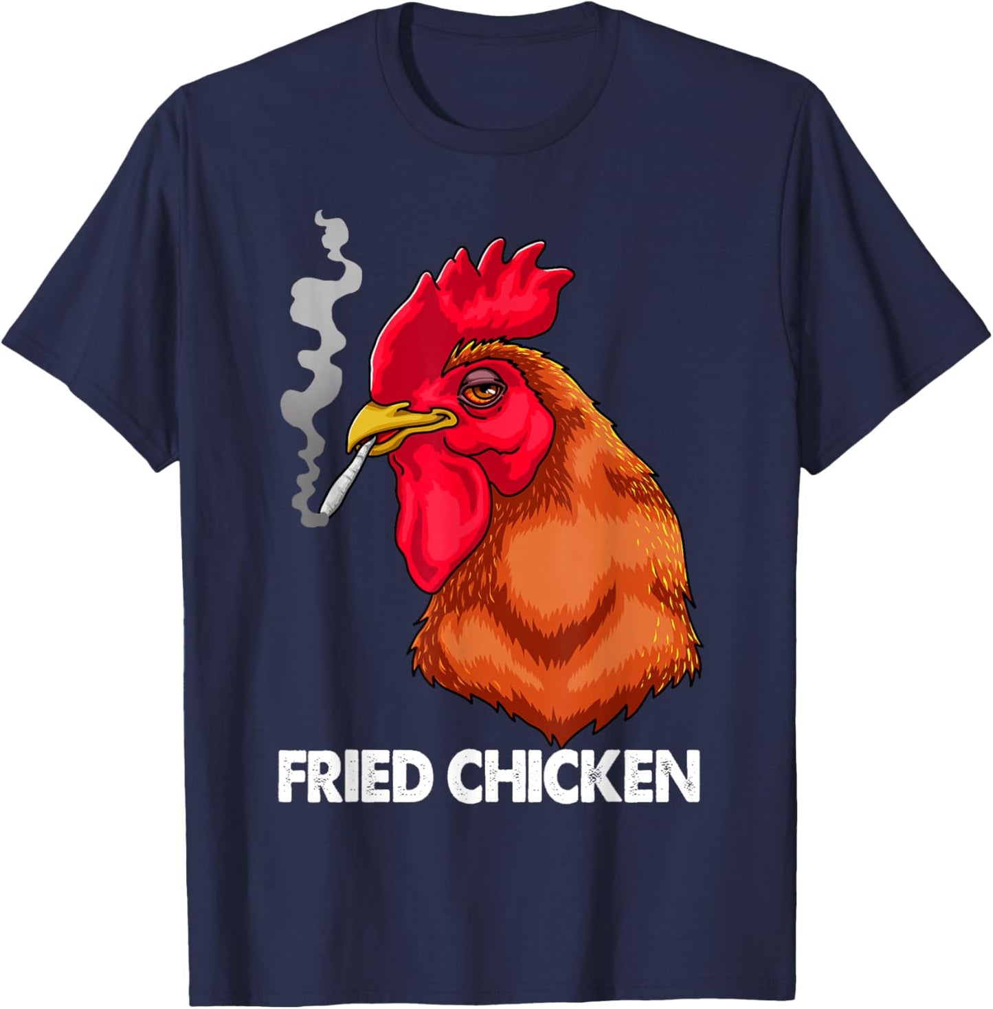 Funny Fried Smoking Chicken Shirt Flock Boss Women T-Shirt - T-Shirt | Navy