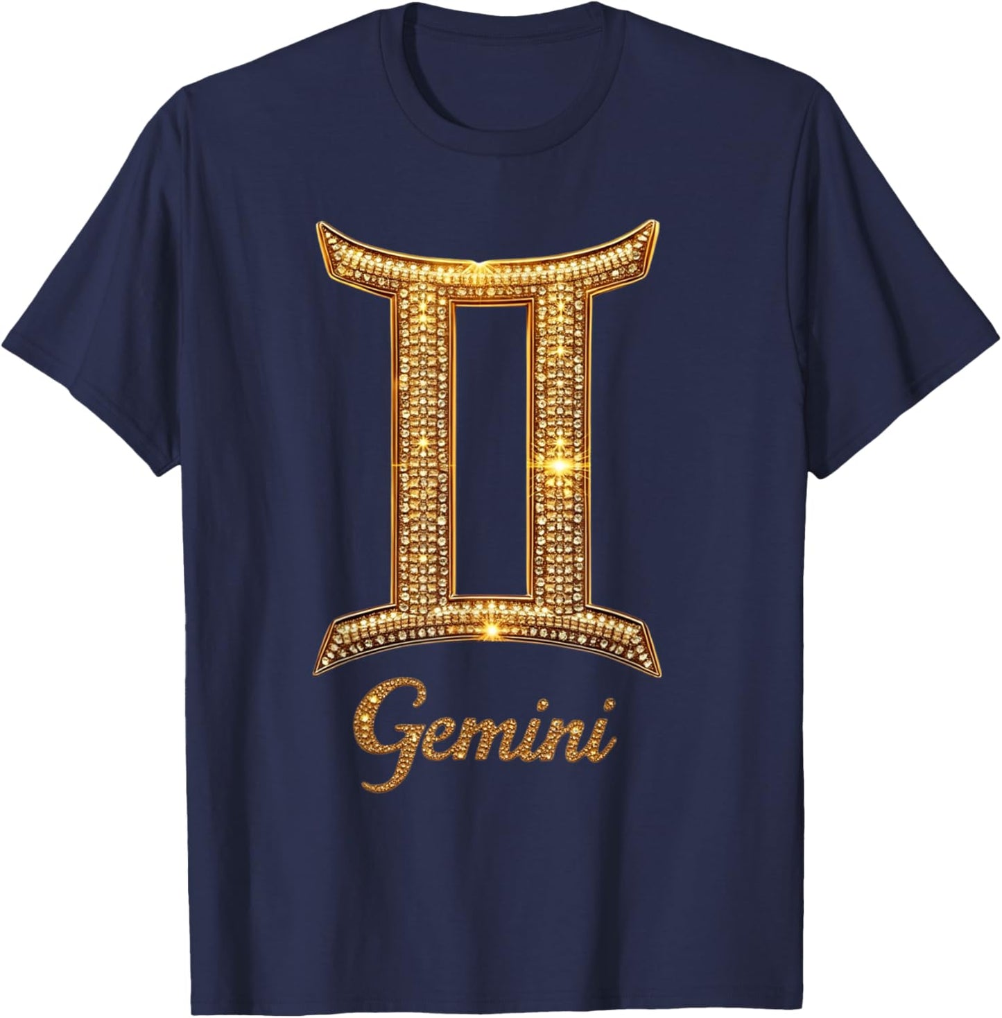 Fancy Gold and Diamond Gemini Gift T-Shirt - T-Shirt | Navy