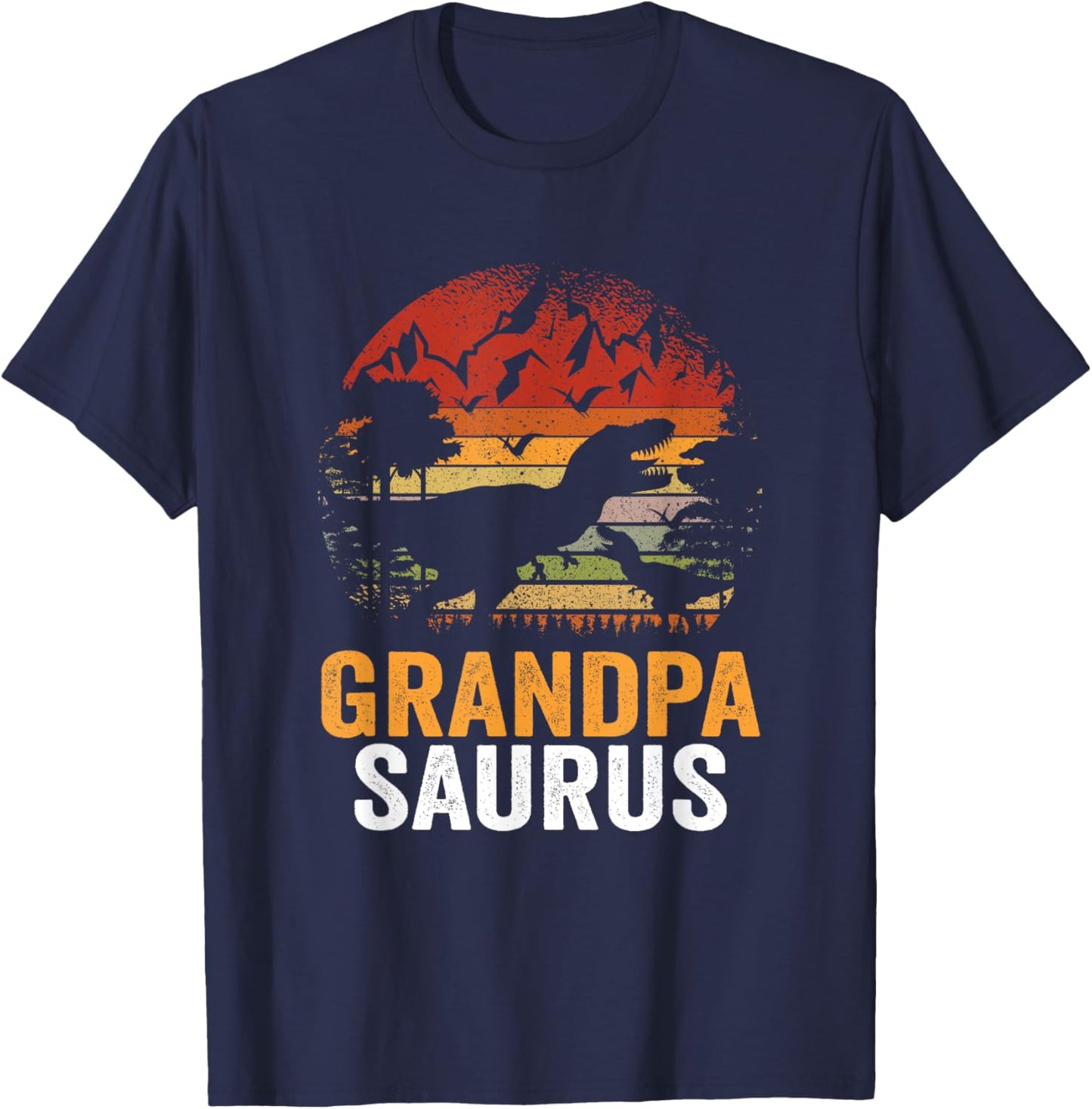 Grandpasaurus T Rex Dinosaur Grandpa Saurus Family Matching T-Shirt - T-Shirt | Navy