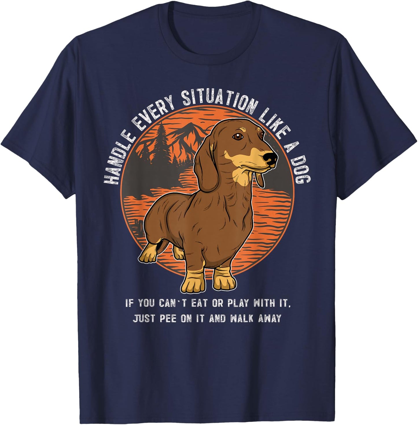 Dachshund Doxie Wiener Sausage Dog T-Shirt - T-Shirt | Navy