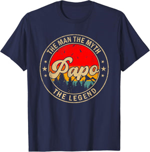 Papo the Man the Myth the Legend Father's Day for Grandpa T-Shirt - T-Shirt | Navy