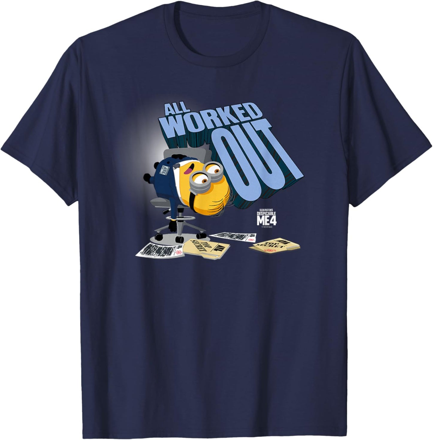 Minions Despicable Me 4 AVL All Worked Out T-Shirt - T-Shirt | Navy