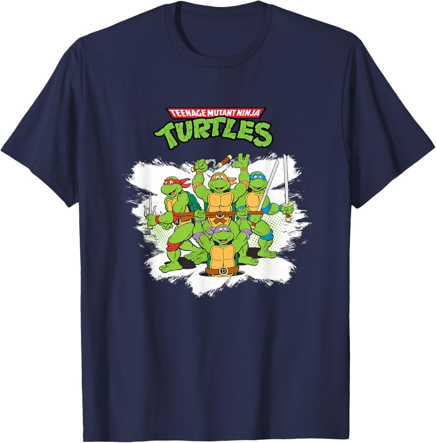 Mademark x Teenage Mutant Ninja Turtles - Original Teenage Mutant Ninja Turtles Classic Retro Logo T-Shirt - T-Shirt | Navy