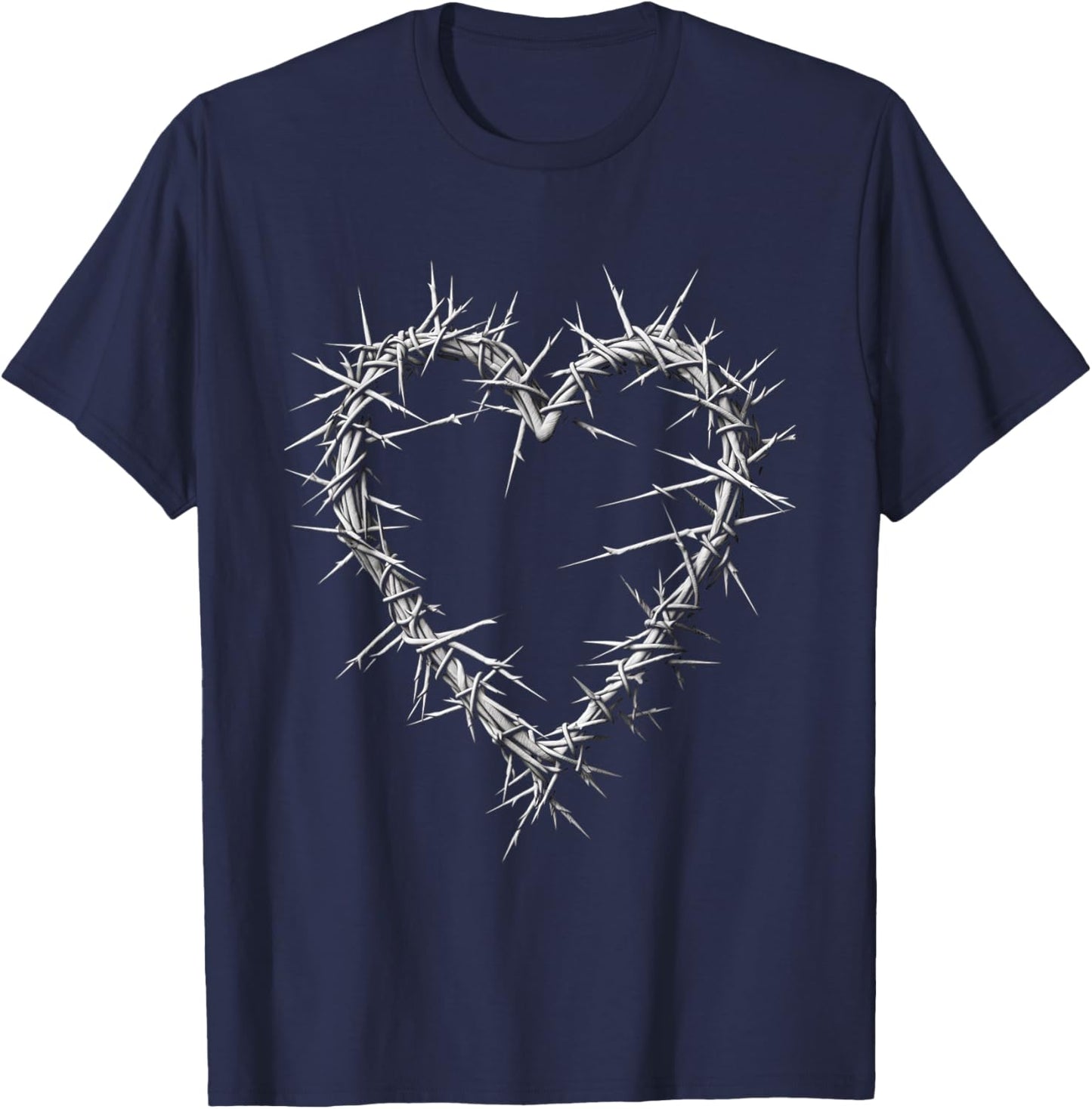 Barbed Wire Heart Barbwire Gothic Grunge Aesthetics T-Shirt - T-Shirt | Navy