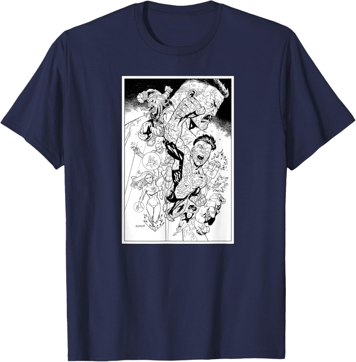 Invincible Character Montage T-Shirt - T-Shirt | Navy