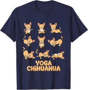 Chihuahua yoga shirt Chihuahua yoga pose meditation T-Shirt - T-Shirt | Navy