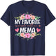 My Favorite People Call Me Mema Shirt Floral Mother's Day T-Shirt - T-Shirt | Navy