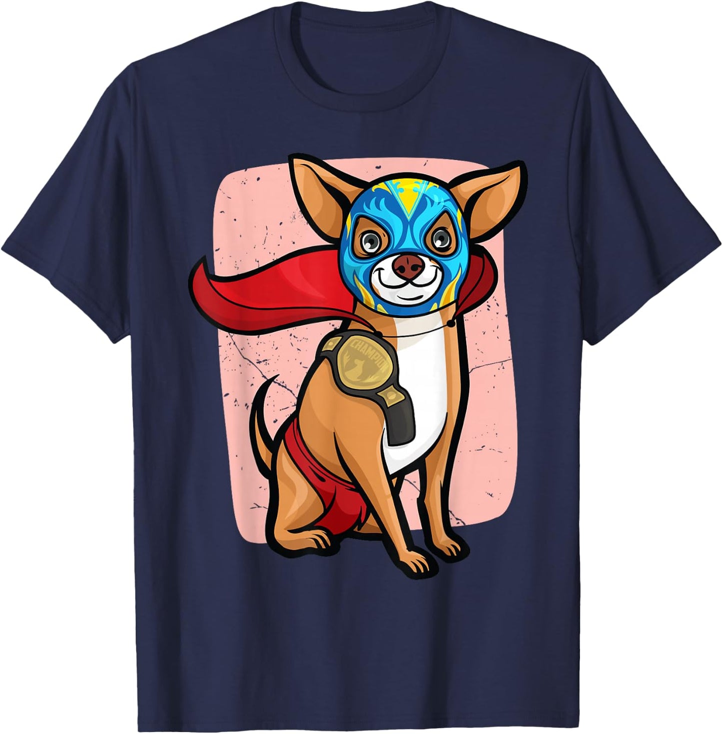 Funny Chihuahua Lucha Libre Wrestling T-Shirt - T-Shirt | Navy