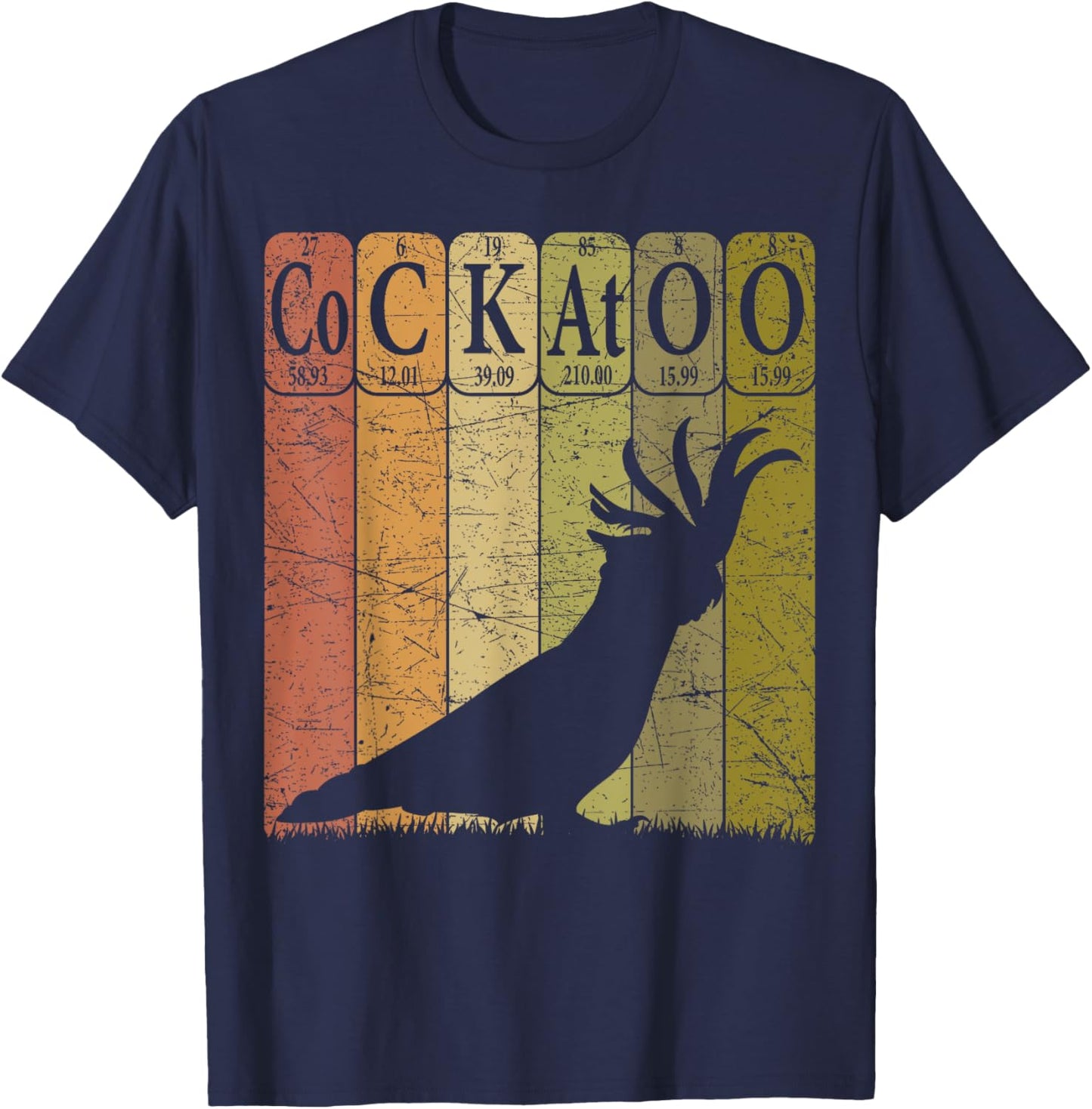 Cockatoo Periodic Table Elements Cockatoo Parrot Ornithology T-Shirt - T-Shirt | Navy