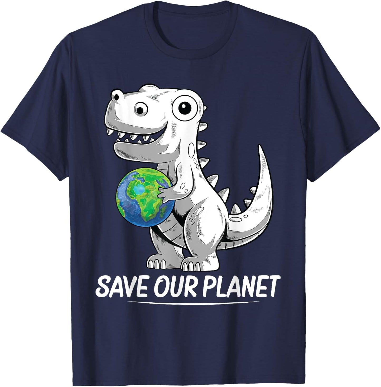 Save our Planet Earth Day 2021 Trex Environment kidsToddler T-Shirt - T-Shirt | Navy