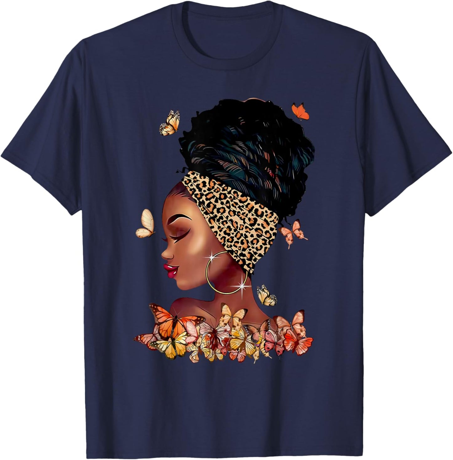 Black Girl Magic Afro Melanin Queen African American Women T-Shirt - T-Shirt | Navy