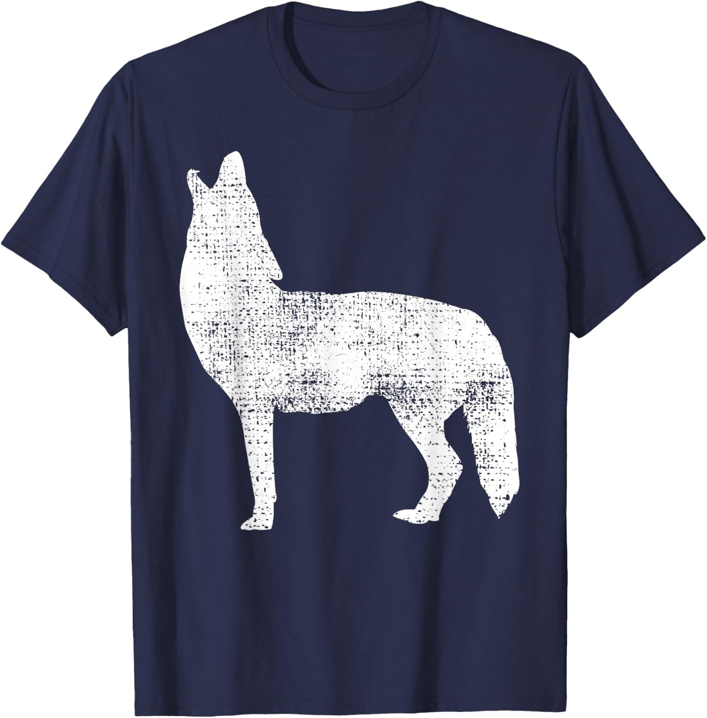 Vintage Coyote Alaska Canada T-Shirt - T-Shirt | Navy
