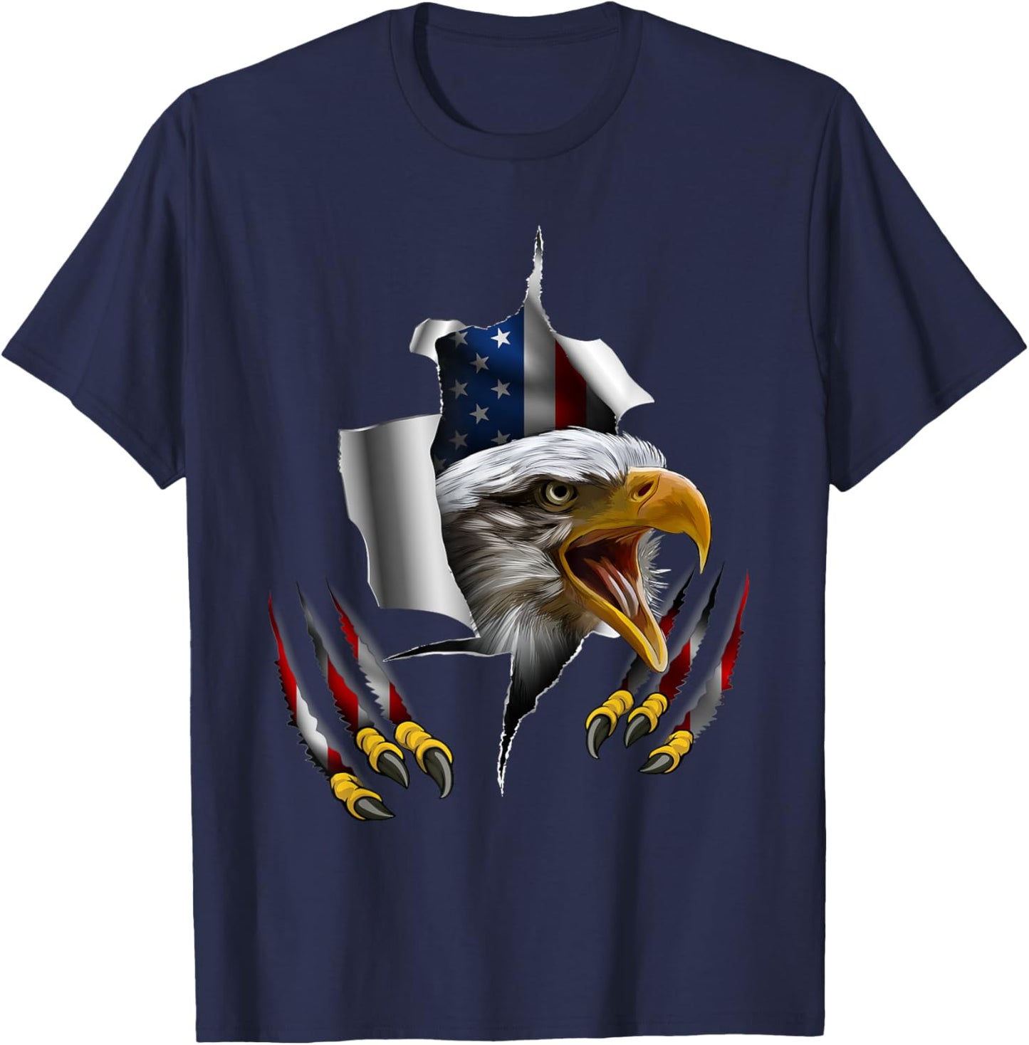 Patriotic USA Bald Eagle 4th of July Flag Vintage T-Shirt - T-Shirt | Navy