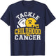 Tackle Childhood Cancer Football Childhood Cancer Awareness T-Shirt - T-Shirt | Navy