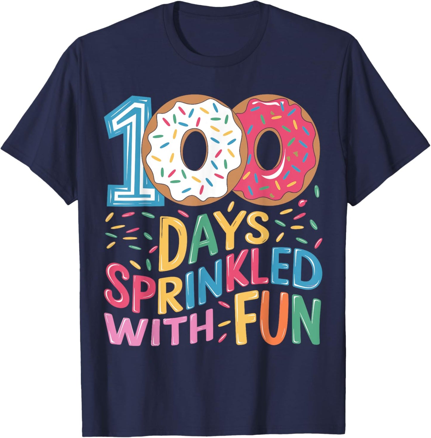 100 Days of School Girls Kindergarten 100th Day of School T-Shirt - T-Shirt | Navy