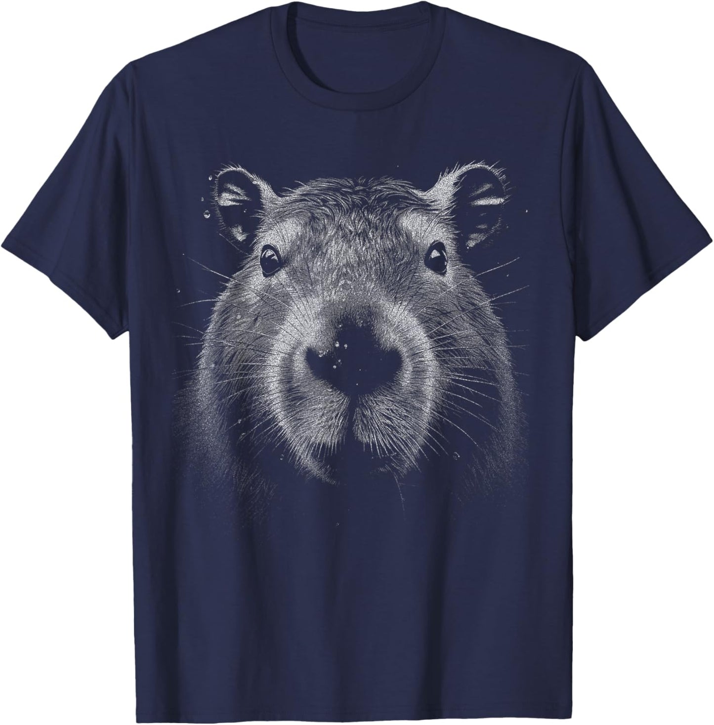 Realistic Capybara Face Giant Rodent Capybara Fan T-Shirt - T-Shirt | Navy