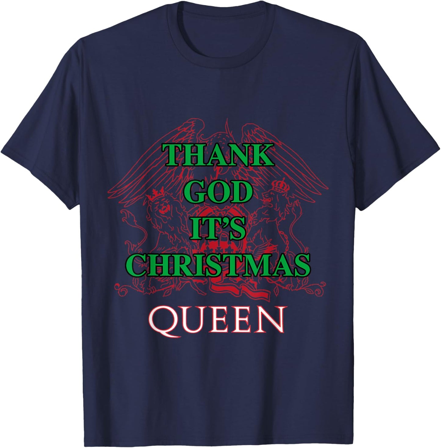 Queen Thank God It's Christmas T-Shirt - T-Shirt | Navy