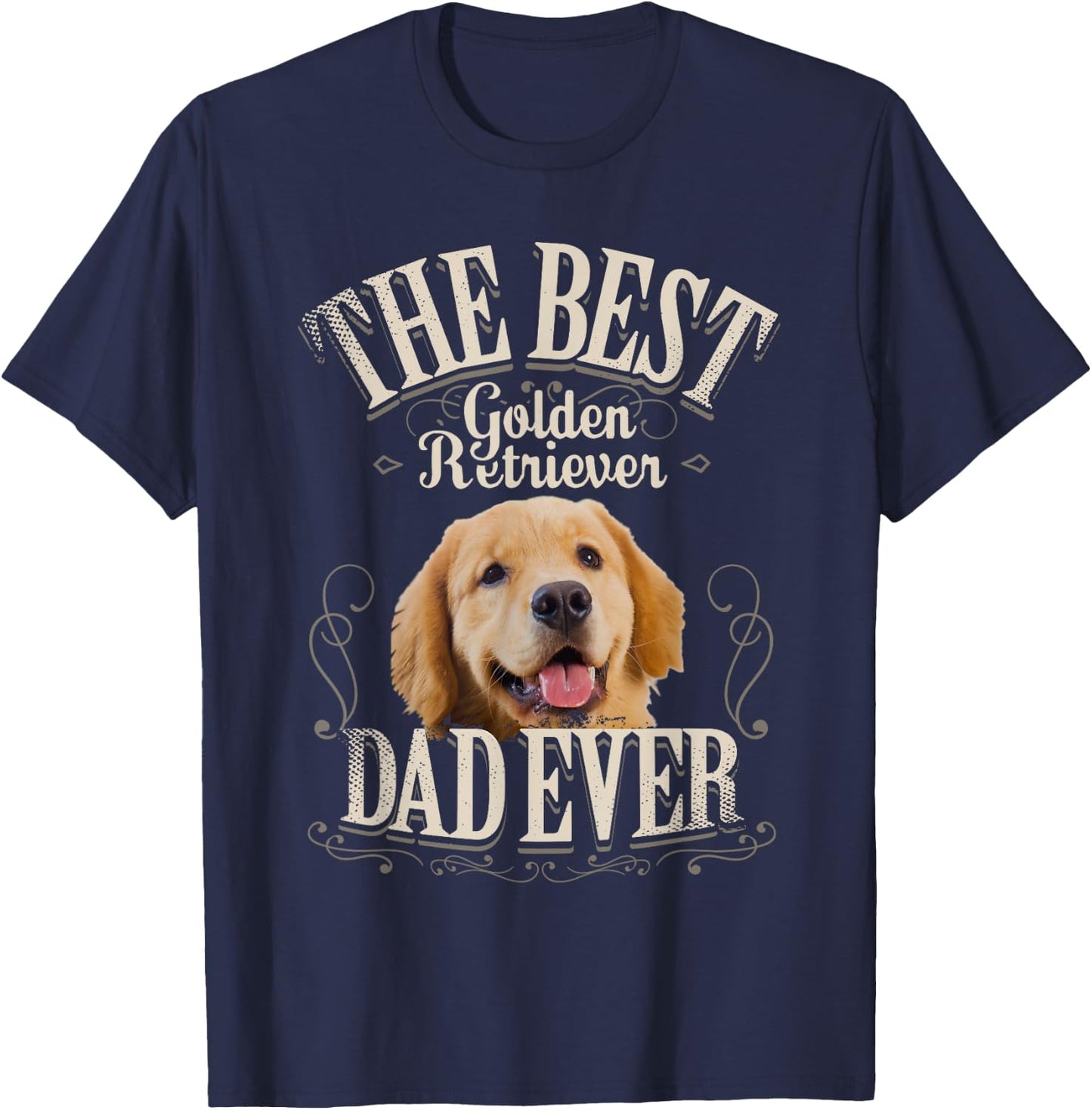 Best Golden Retriever Dad Ever Funny Dog Lover Gifts T-Shirt - T-Shirt | Navy