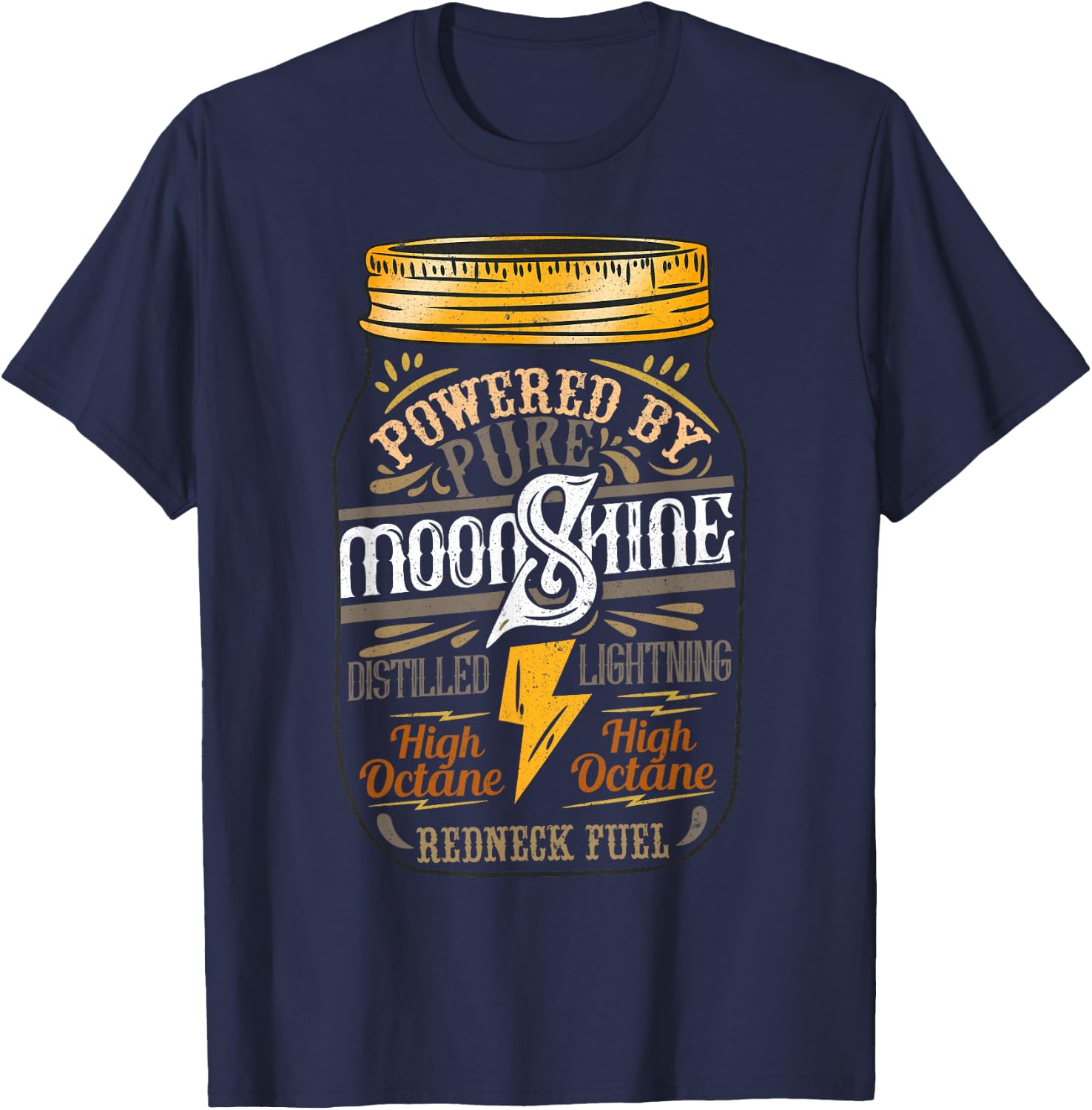 Funny Moonshiner Redneck I Pure Power T-Shirt - T-Shirt | Navy