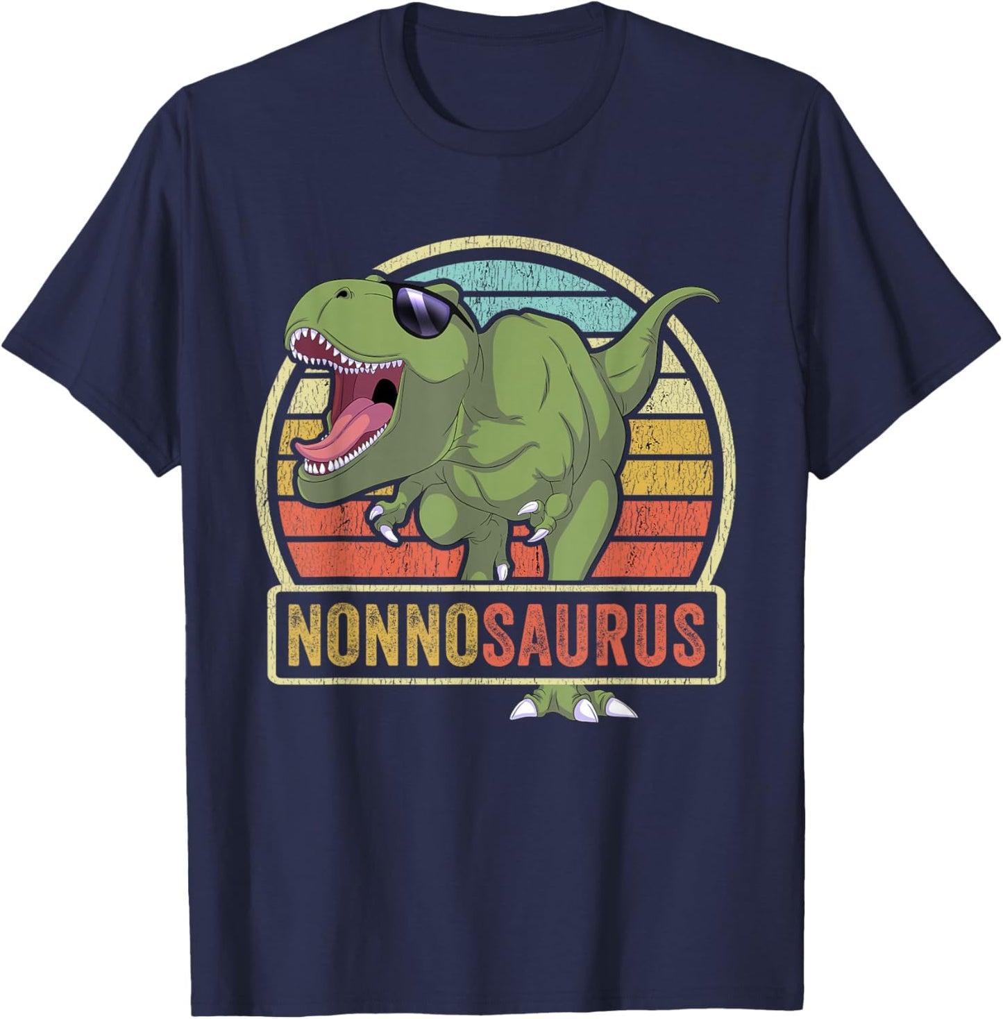Nonnosaurus Dinosaur Nonno Saurus Family Matching T-Shirt - T-Shirt | Navy