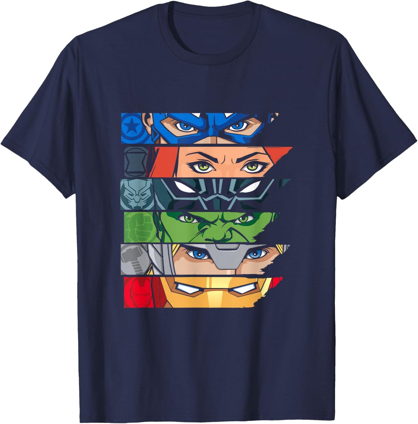 Marvel Avengers Super Hero Eyes Black T-Shirt - T-Shirt | Navy