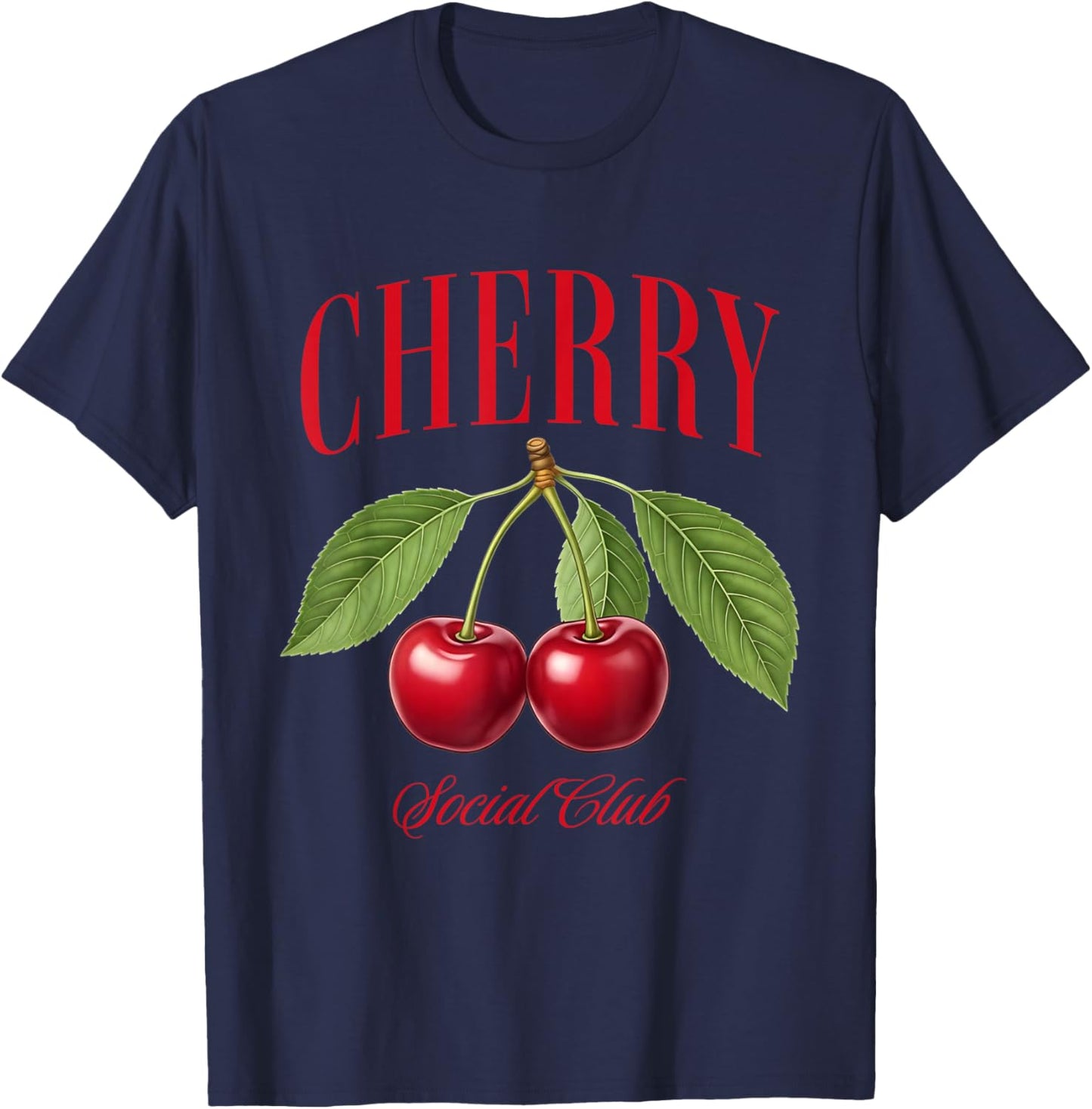 Cherry Social Club Vintage Botanical Fruit T-Shirt - T-Shirt | Navy